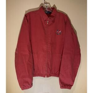Vintage 1987 Polo Ralph Lauren Cross Flags Harrington Jacket Red Sz M 90s Sport